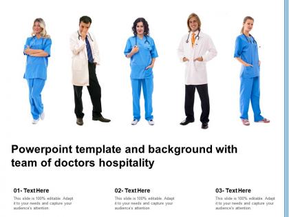 Powerpoint template and background with team of doctors hospitality