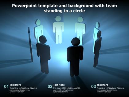 Powerpoint template and background with team standing in a circle