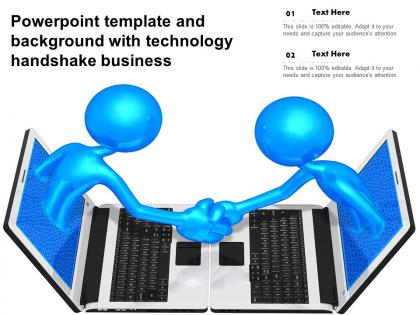 Powerpoint template and background with technology handshake business