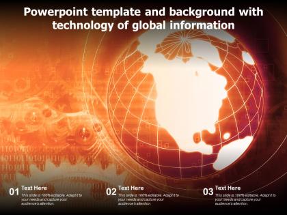 Powerpoint template and background with technology of global information
