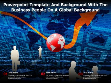 Powerpoint template and background with the business people on a white background