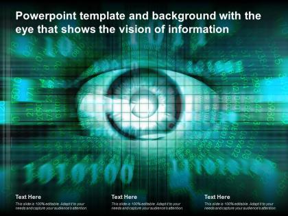 Powerpoint template and background with the eye that shows the vision of information