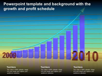 Powerpoint template and background with the growth and profit schedule