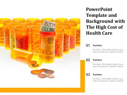 Powerpoint template and background with the high cost of health care