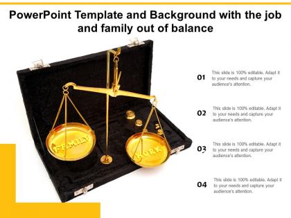Powerpoint template and background with the job and family out of balance