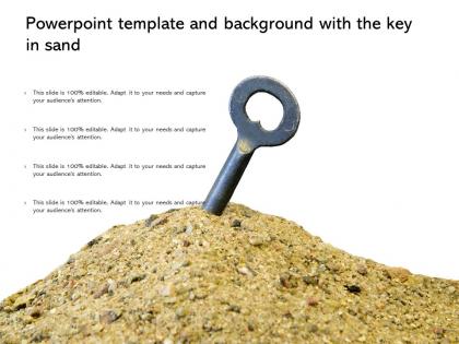 Powerpoint template and background with the key in sand