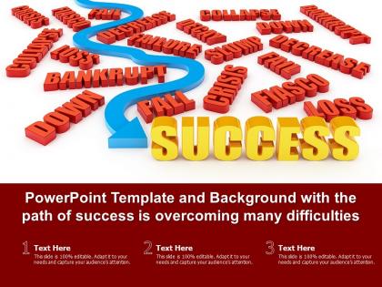 Powerpoint template and background with the path of success is overcoming many difficulties