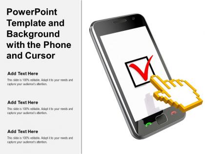 Powerpoint template and background with the phone and cursor