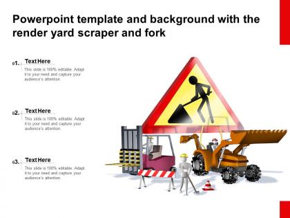 Powerpoint template and background with the render yard scraper and fork