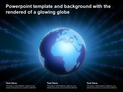 Powerpoint template and background with the rendered of a glowing globe