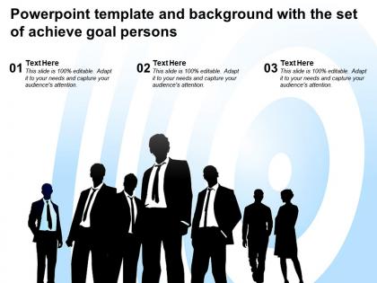 Powerpoint template and background with the set of achieve goal persons