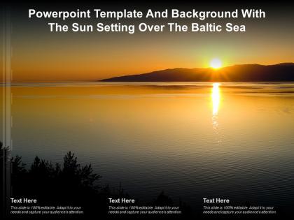 Powerpoint template and background with the sun setting over the baltic sea