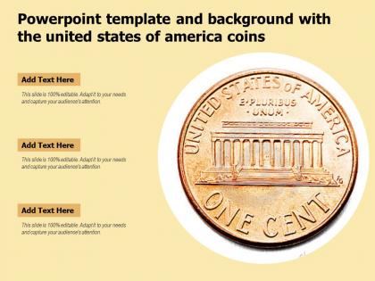 Powerpoint template and background with the united states of america coins