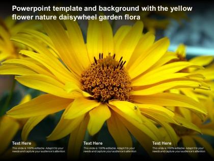 Powerpoint template and background with the yellow flower nature daisywheel garden flora