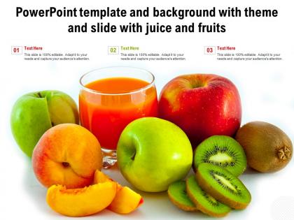 Powerpoint template and background with theme and slide with juice and fruits