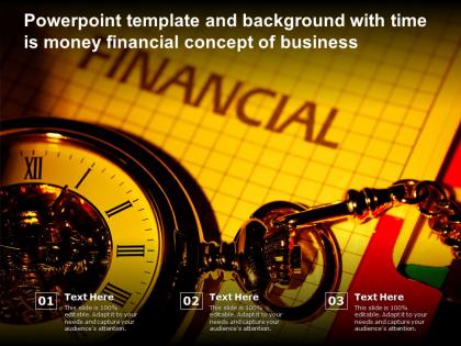 Powerpoint template and background with time is money financial concept of business