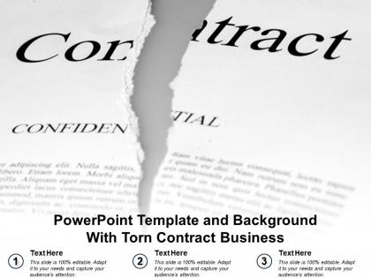 Powerpoint template and background with torn contract business