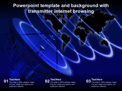 Powerpoint template and background with transmitter internet browsing