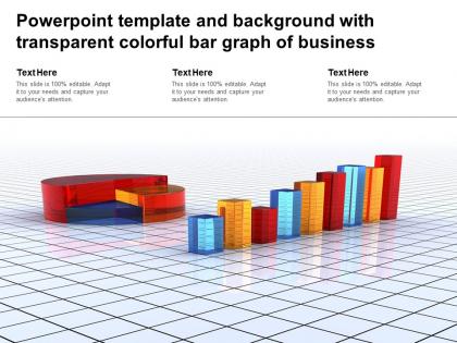 Powerpoint template and background with transparent colorful bar graph of business