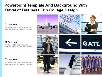 Powerpoint template and background with travel of business trip collage design