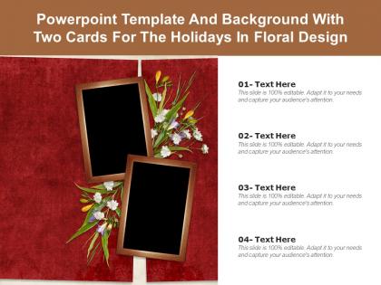 Powerpoint template and background with two cards for the holidays in floral design