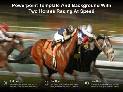 Powerpoint template and background with two horses racing at speed