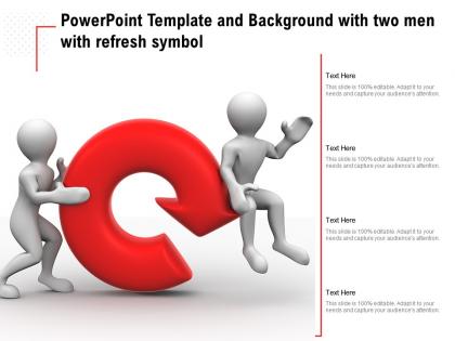 Powerpoint template and background with two men with refresh symbol