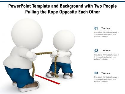 Powerpoint template and background with two people pulling the rope opposite each other