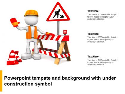 Powerpoint template and background with under construction symbol