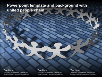 Powerpoint template and background with united people chain