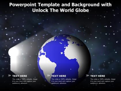 Powerpoint template and background with unlock the world globe