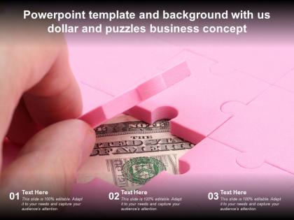 Powerpoint template and background with us dollar and puzzles business concept