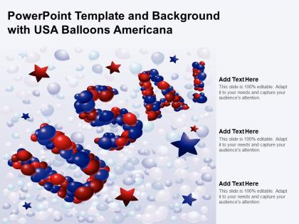 Powerpoint template and background with usa balloons americana