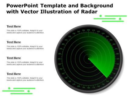 Powerpoint template and background with vector illustration of radar