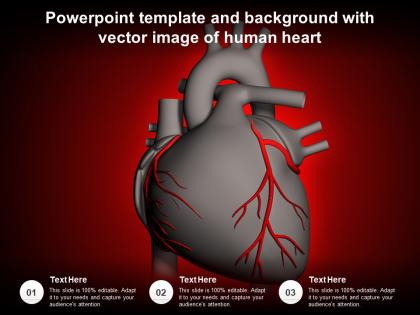 Powerpoint template and background with vector image of human heart