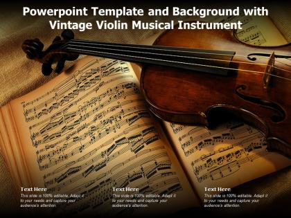 Powerpoint template and background with vintage violin musical instrument