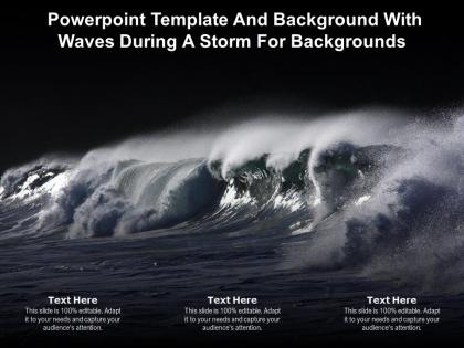 Powerpoint template and background with waves during a storm for backgrounds