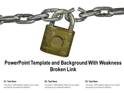 Powerpoint template and background with weakness broken link
