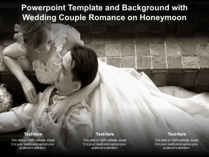 Powerpoint template and background with wedding couple romance on honeymoon