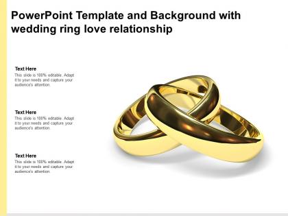 Powerpoint template and background with wedding ring love relationship