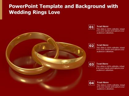 Powerpoint template and background with wedding rings love