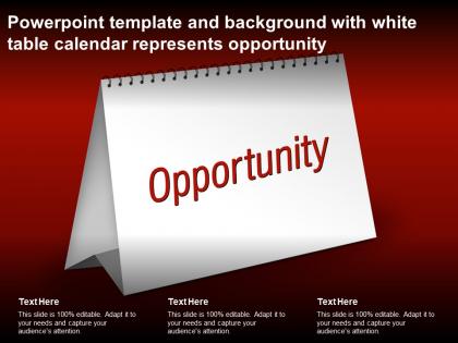 Powerpoint template and background with white table calendar represents opportunity