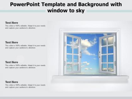 Powerpoint template and background with window to sky