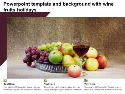 Powerpoint template and background with wine fruits holidays
