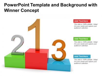 Powerpoint template and background with winner concept