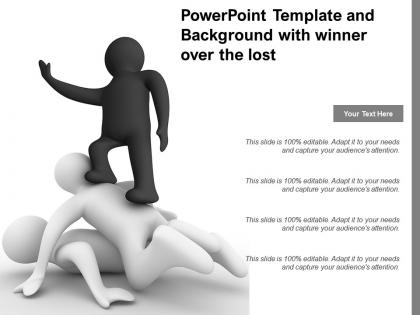 Powerpoint template and background with winner over the lost