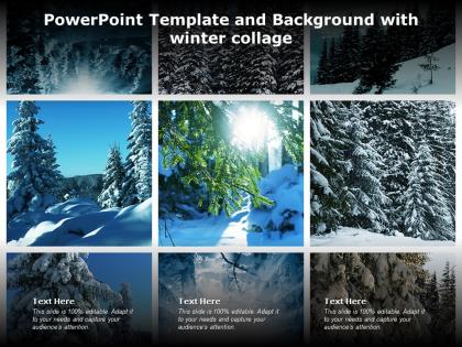 Powerpoint template and background with winter collage