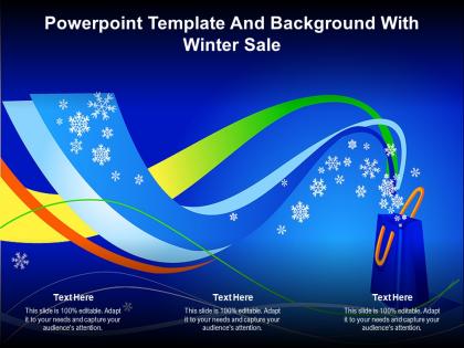 Powerpoint template and background with winter sale