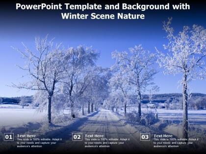Powerpoint template and background with winter scene nature