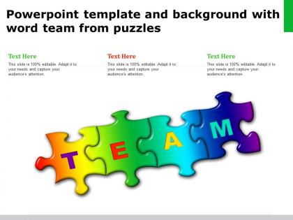Powerpoint template and background with word team from puzzles